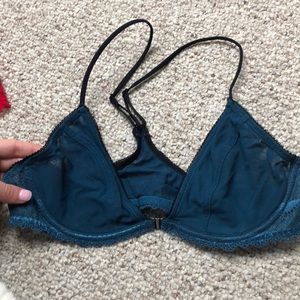 Front clasp bandeau/ bralette teal
